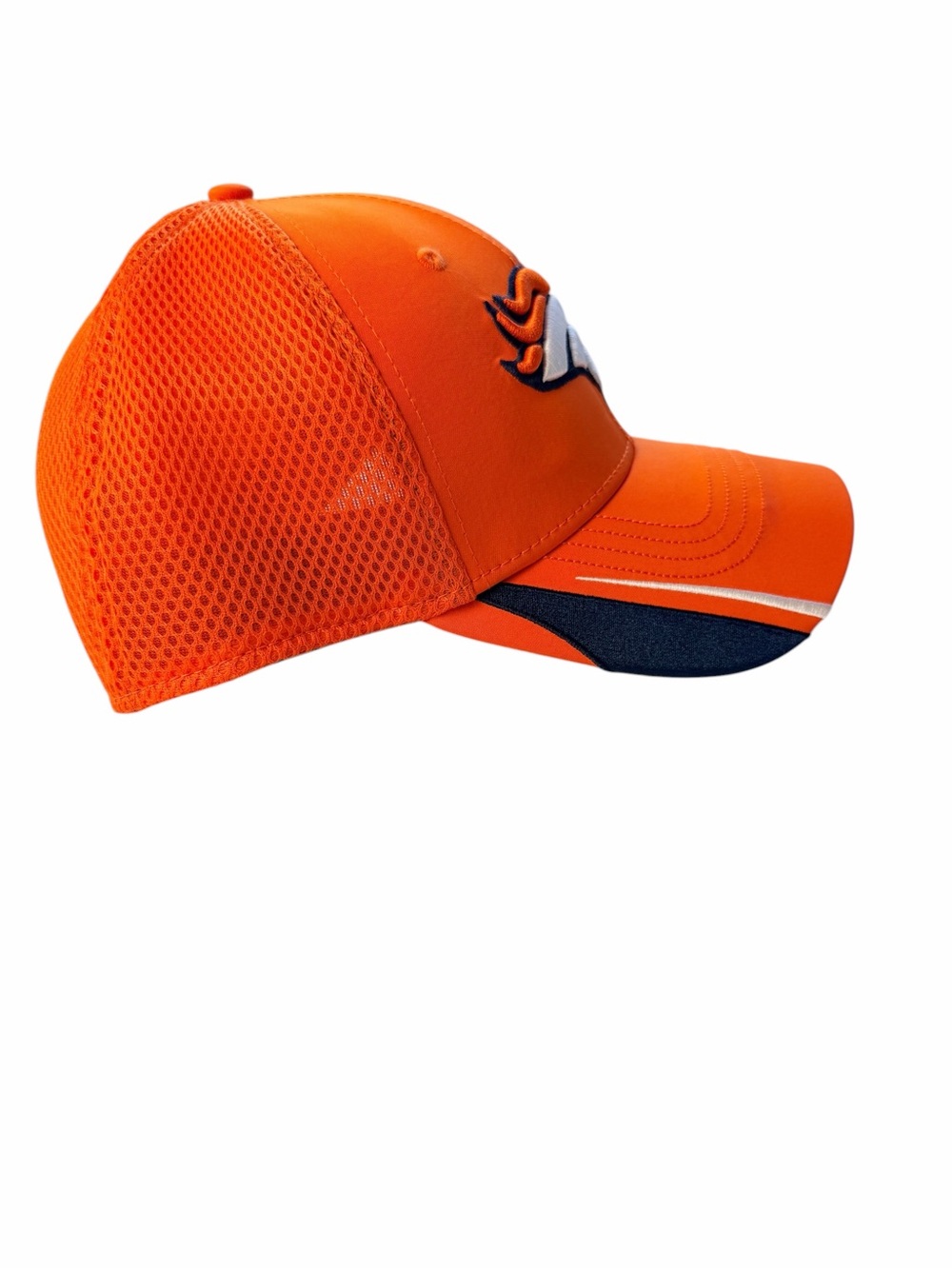Denver Broncos New Era Orange Mesh Stretch Fit Hat L/XL NFL Cap - Picture 4 of 9
